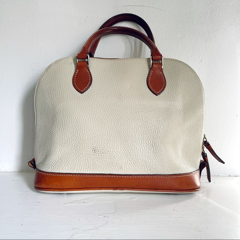 Vintage Dooney & Bourke Leather Pebble Grain Zip Structured Top Handle Bag - Picture 3 of 16